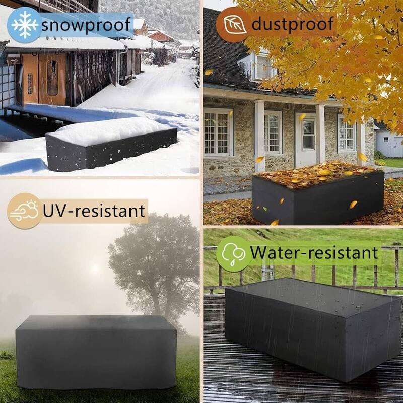 Rectangular Heavy Duty Waterproof Outdoor Furniture Cover,Patio Table Covers - 102x47x29"