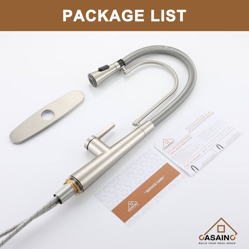 Single-Handle Kitchen Faucet with Dual Function Sprayhead