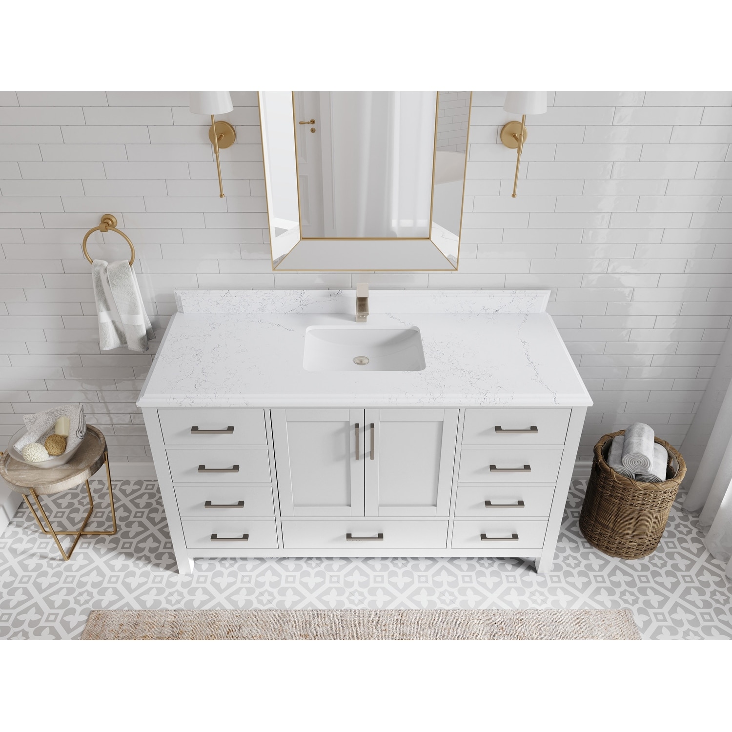 Willow Collections 60 in. W x 22 in. D Malibu Single Sink Bathroom Vanity with Countertop