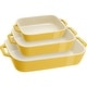 preview thumbnail 1 of 8, STAUB Ceramic 3-pc Rectangular Baking Dish Set Citron