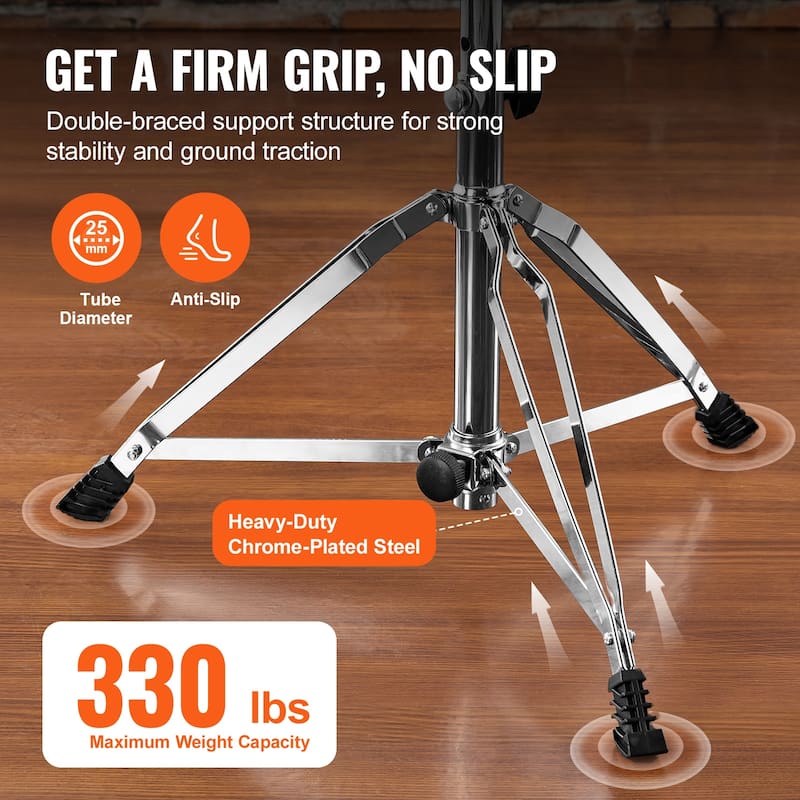 Drum Throne with Backrest ydraulic Saddle Padded Drum Stool Seat with Anti-Slip Feet Drumsticks