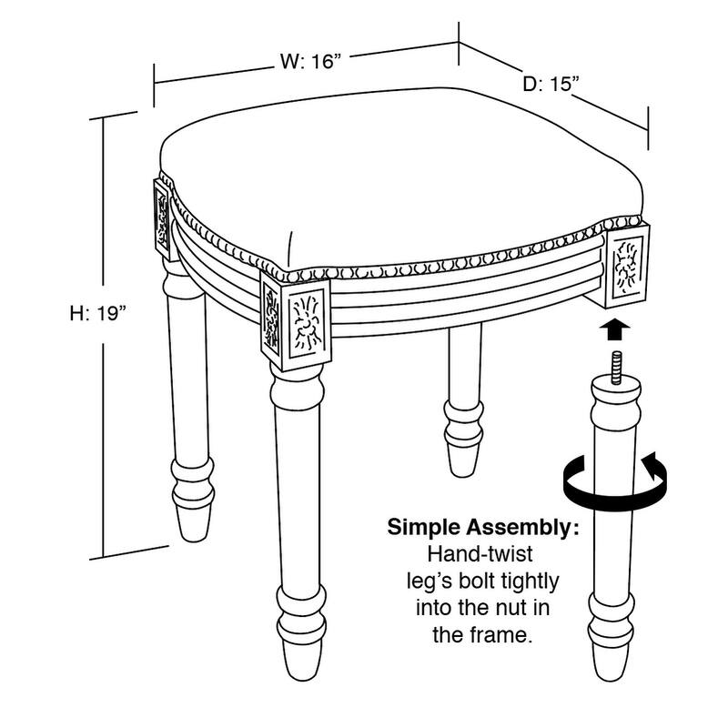 Nautical Knots Antiquewhite Wood Vanity Stool On Sale Bed Bath