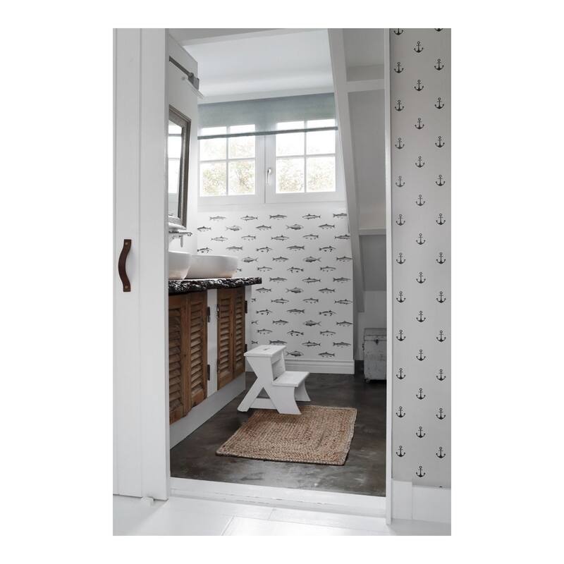 ESTA Home Fiyero Off-White Fish Wallpaper - 20.5 x 396 x 0.025