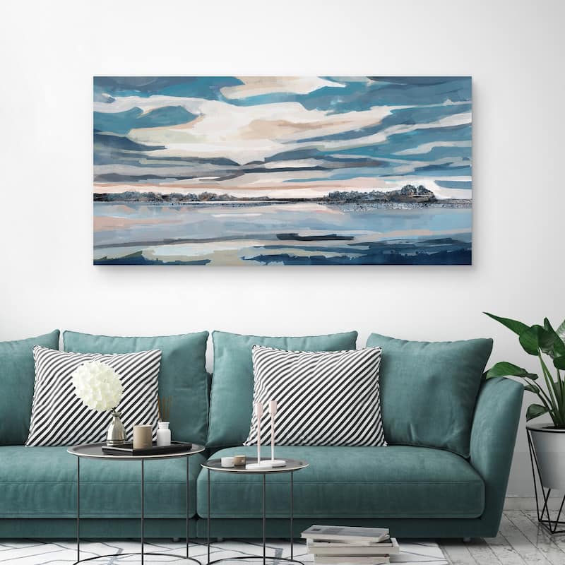 Lake Hues by Studio Arts Canvas Art Print - Blue