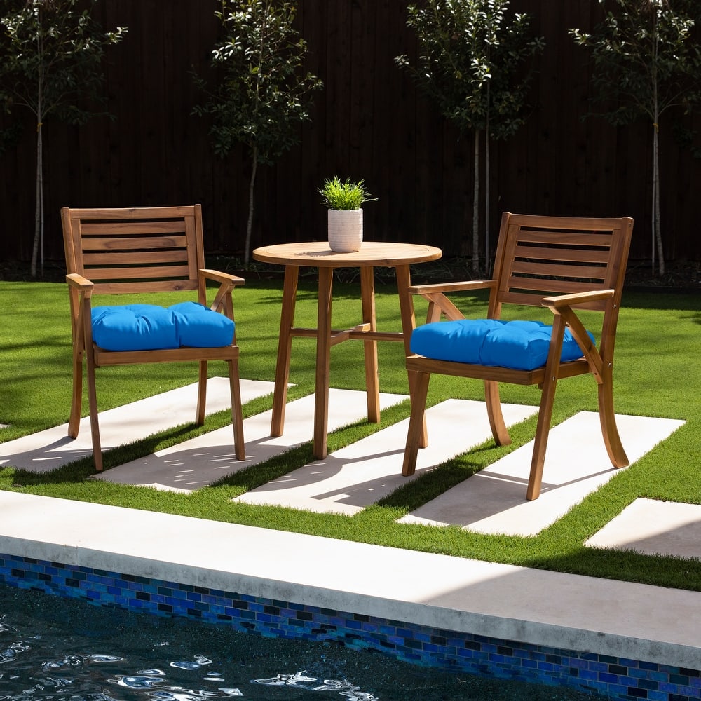 Sorra Home Tufted Chair Cushion Round U-Shaped Back 16 x 16 x 3" (Set of 2)