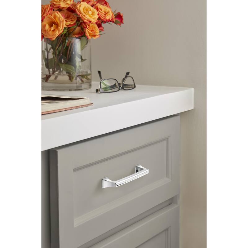 Amerock Mulholland 5-1/16 in (128 mm) Center-to-Center Polished Chrome Cabinet Pull - Polished Chrome