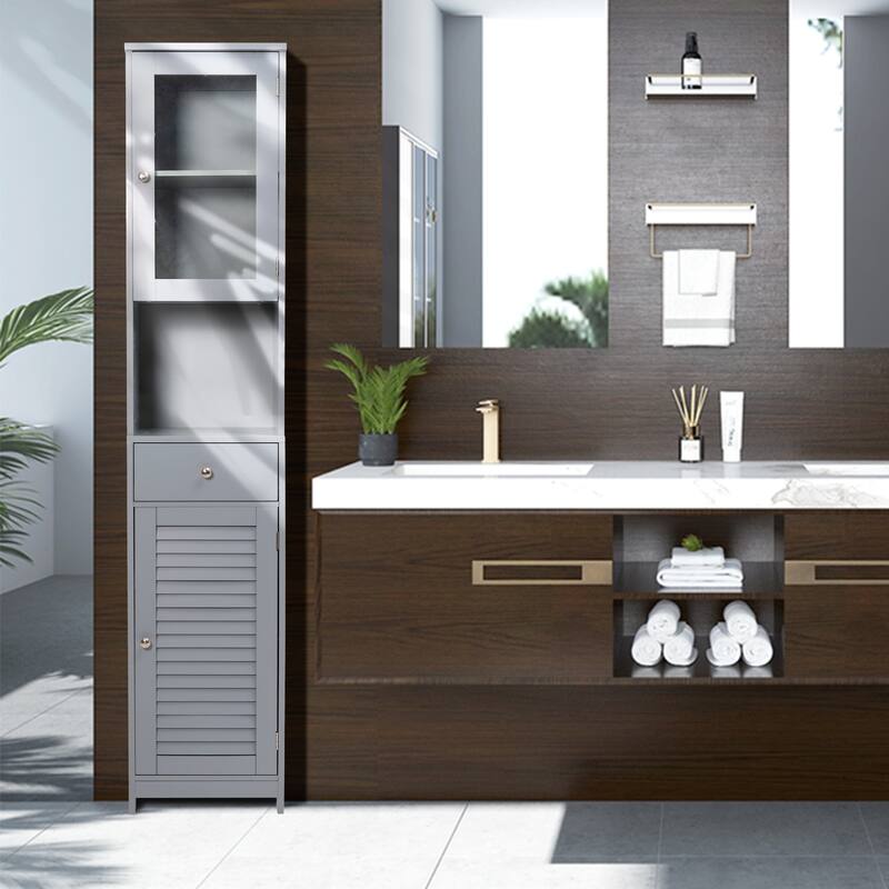 70.9" H Bathroom Storage Cabinet with 2 Doors & 1 Drawer,Freestanding Storage Tower