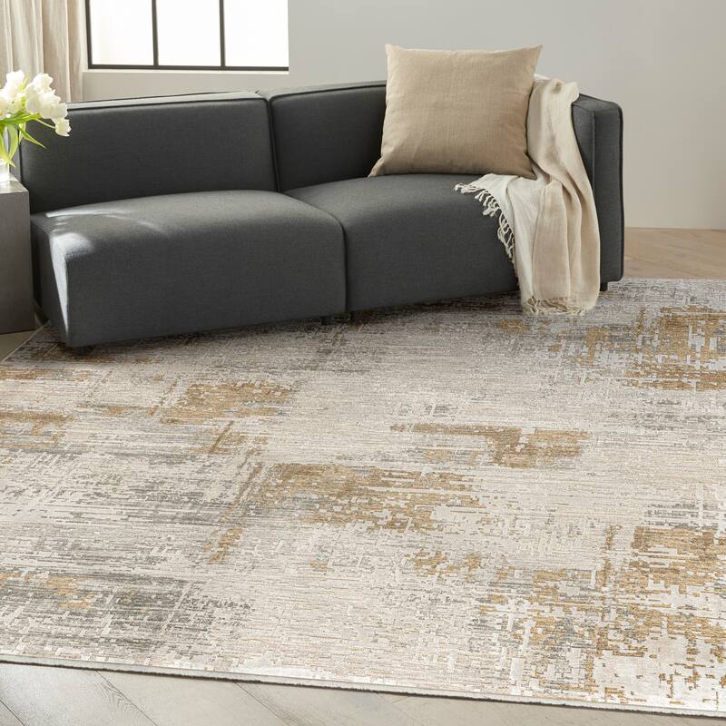 Calvin Klein CK078 Summit Ivory Multicolor Textured Indoor Rug