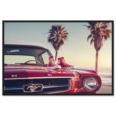 Beachside Car and Sneakers Canvas by Art Remedy