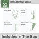 preview thumbnail 5 of 13, Hunter 52" Builder Deluxe with LED Bowl Light, Pull Chains - Traditional, Transitional