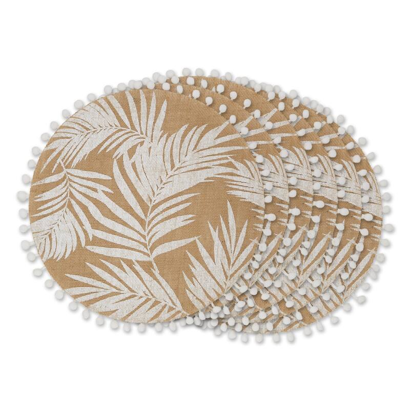 DII Block Print On Natural Round Jute Placemat (Set of 6)