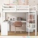 preview thumbnail 18 of 24, Wood Loft Bed Frame with Storage Shelves,1 Cabinet and 2 Drawers,Full Size