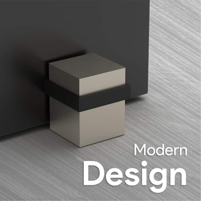 Mega Handles 1.5 Inch Square Floor-Mounted Door Stopper | Heavy Duty Zinc Door Knob and Wall Protection