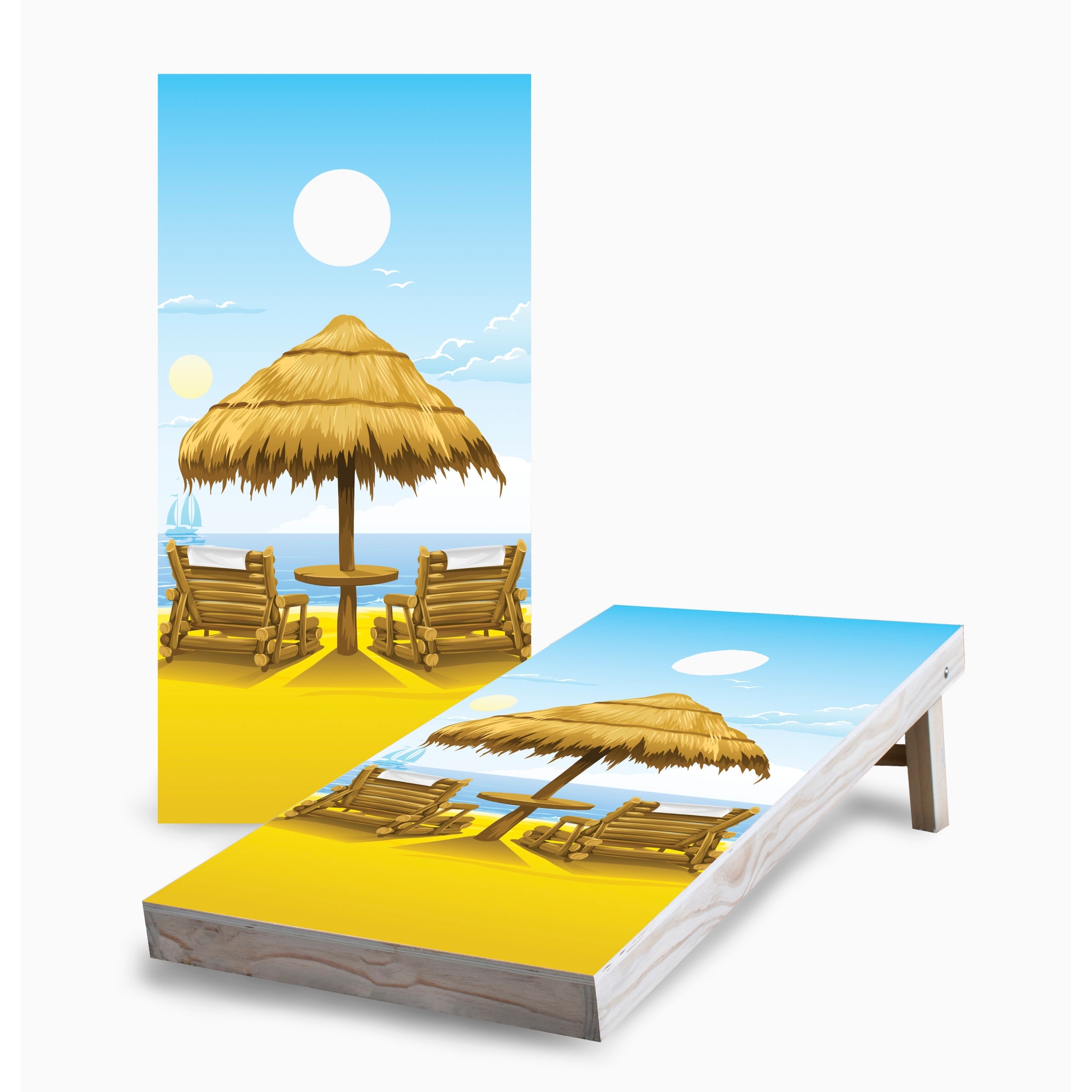 Beach Corn Hole Board Set with Carry Case