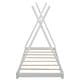 preview thumbnail 5 of 15, Twin House Platform Kids Bed Frame with Triangle Design and Safety Railings, White