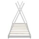preview thumbnail 17 of 18, Twin Size House Platform Bed with Triangle Structure, X-Shaped Safety Railings, Headboard, and Sturdy Pine Wood Frame, Grey