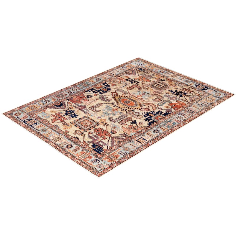 Serapi One-of-a-Kind Hand-Knotted Area Rug - Ivory - 4' 3" x 5' 11"