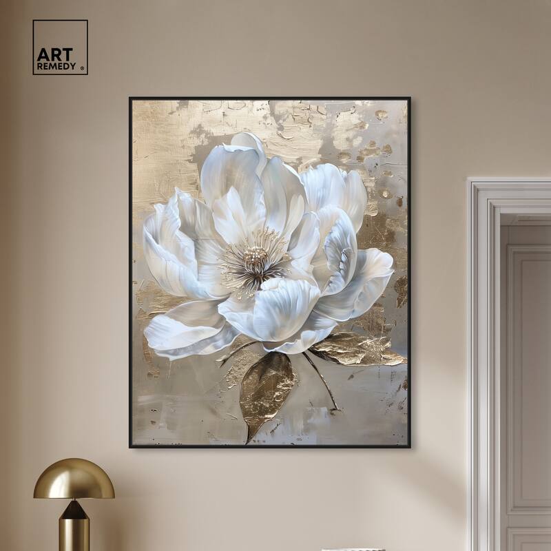 Art Remedy Athenas Flower Framed Floral Fine 1 Piece Canvas Wall Art