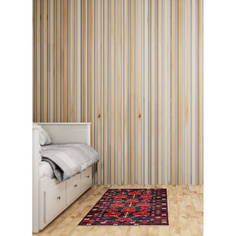 ECARPETGALLERY Hand-knotted Teimani Dark Grey Wool Rug - 3'6 x 6'3