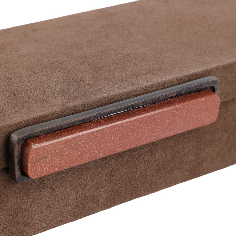 Elegant Decorative Box with Lid in Faux Leather - 18", Black & Brown - 18.0"