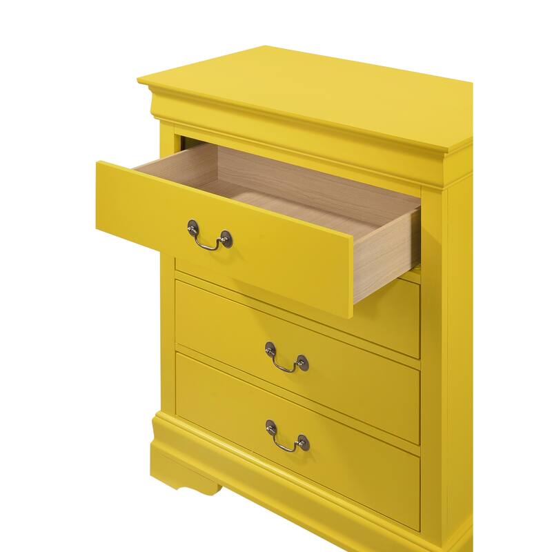 Passion Furniture Louis Phillipe Cherry 4 Drawer Chest of Drawers - 31"L x 16"W x 41"H