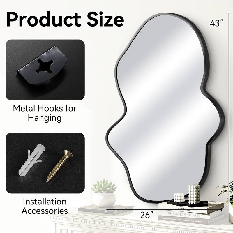Stylish Aluminum Alloy Framed Irregular Wall Mirror