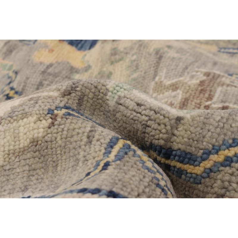 ECARPETGALLERY Hand-knotted Royal Oushak Light Grey Wool Rug - 6'2 x 8'9