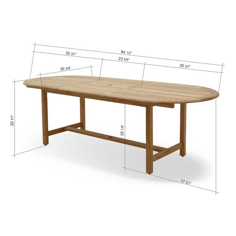 Amazonia 9 Piece Nachue FSC Solid Teak Outdoor Patio Dining Set - 9 Piece