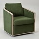 preview thumbnail 20 of 165, KINWELL 31"W Oak Frame Upholstered Swivel Barrel Armchair Set of 1 - Green Boucle