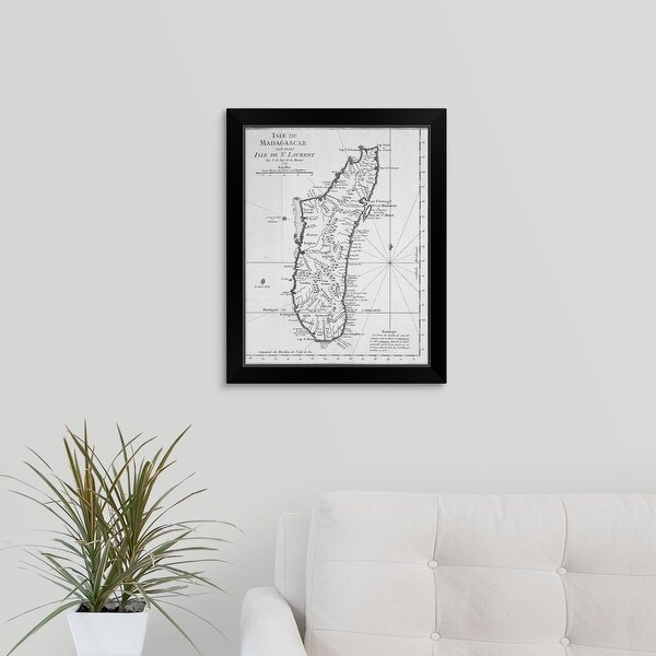 "Map of Madagascar" Black Framed Print