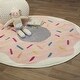 preview thumbnail 1 of 8, Mod-Tod Donut Kids Area Rug 3'11" Round - Pink