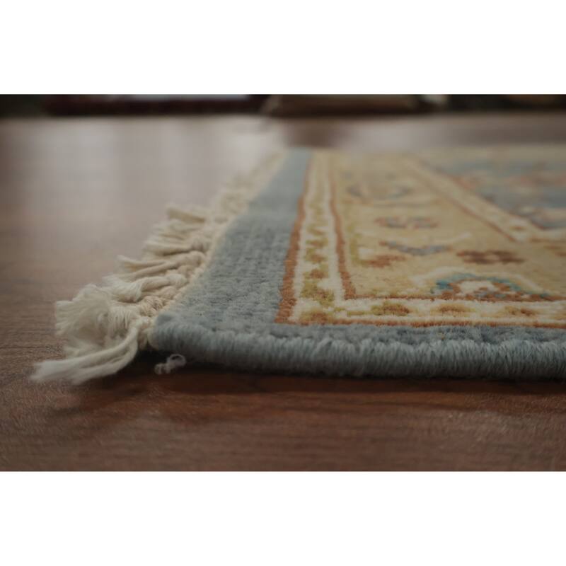 Hand Knotted Oriental 100% Wool Carpet Traditional All-Over Navy Blue & Blues Ziegler Area Rug - 3' 10'' X 2' 1''