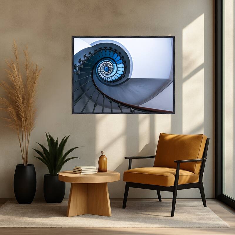 Deep Blue by Rana Jabeen Framed Canvas Wall Art Print