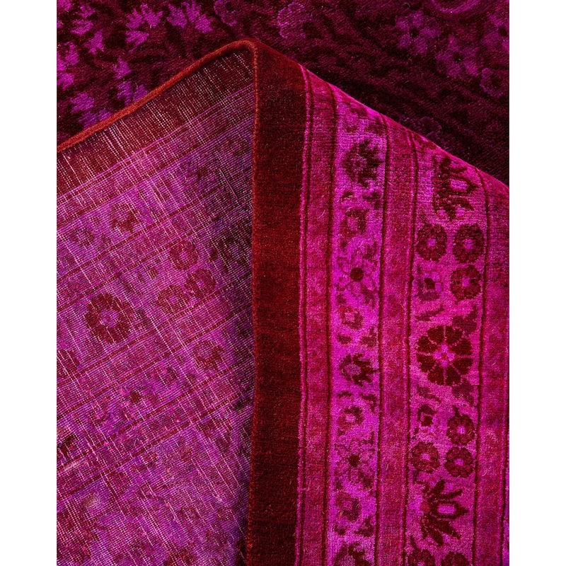 Overdyed, One-of-a-Kind Hand-Knotted Area Rug - Pink - 10' 10" x 15' 10"