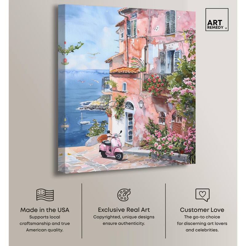 Lush Coastal Villa II Canvas by Art Remedy, Gallery Wrapped