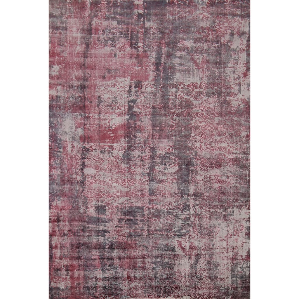 All-Over Modern Abstract Indian Area Rug Handmade Wool Carpet - 7'11"x 9'10"