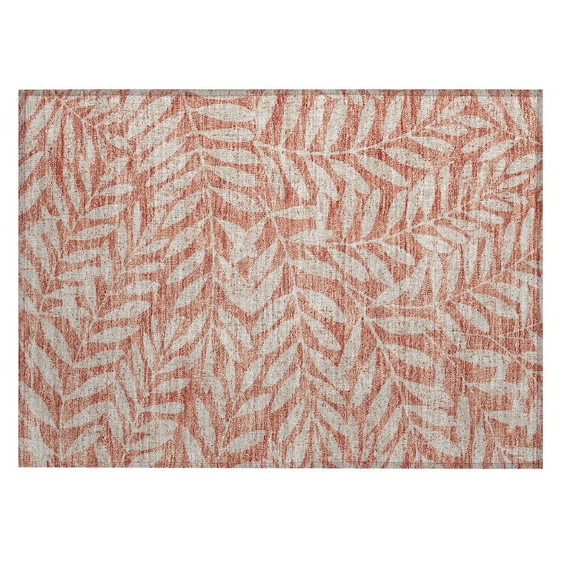 Machine Washable Indoor/ Outdoor Chantille Palm Rug