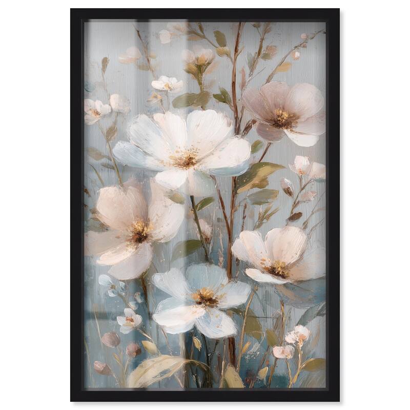 Vintage White Meadow Shadowbox by Art Remedy - Black - 24" x 36"