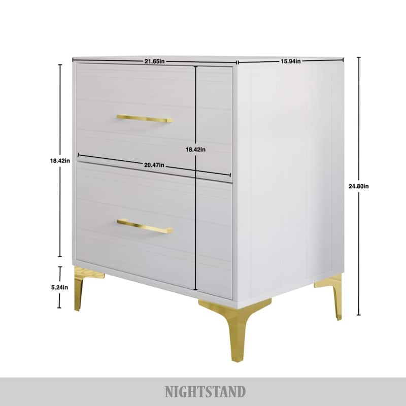 CraftPorch Simple and Stylish 2-Drawers Nightstand