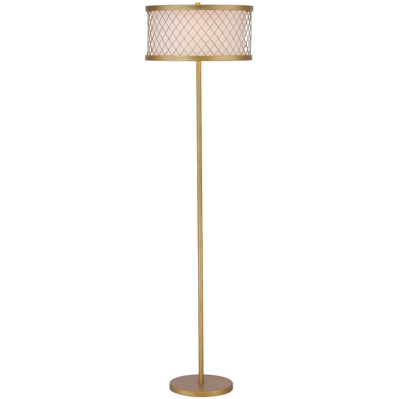 SAFAVIEH Lighting 58-inch Evie Mesh Gold 2-light Floor Lamp - 16"x16"x58.25"