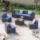 preview thumbnail 126 of 179, AOXUN Fire Pit Conversation Set Rattan Sofa Set Outdoor Furniture With Cushions