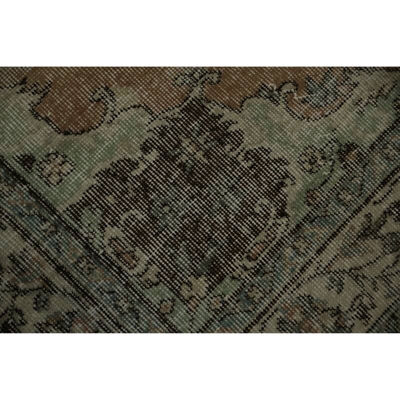 Hand Knotted Oriental 100% Wool Carpet Transitional Floral Oranges & Rust Anatolian Area Rug - 9' 2'' X 5' 7''
