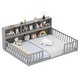 preview thumbnail 7 of 7, Full Size Wooden Bed Montessori Bed Frame w/ Storage Shelves Grey