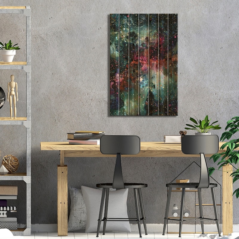 Theory Of Everything Print On Wood by Tanya Shatseva - Multi-Color