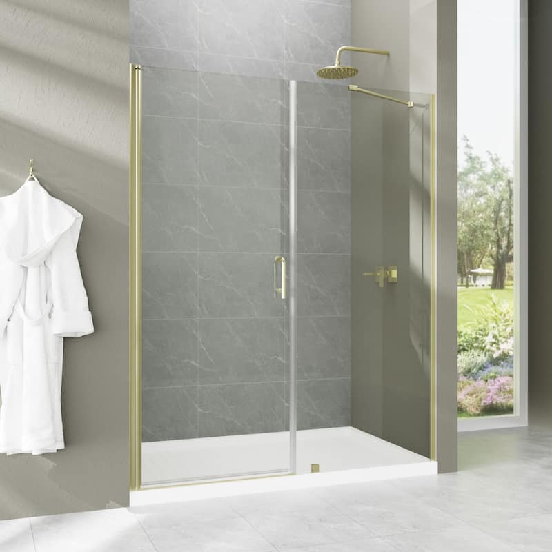 60'' x 72'' Alu-frame Glass Shower Tub Door in Nickel/Gold