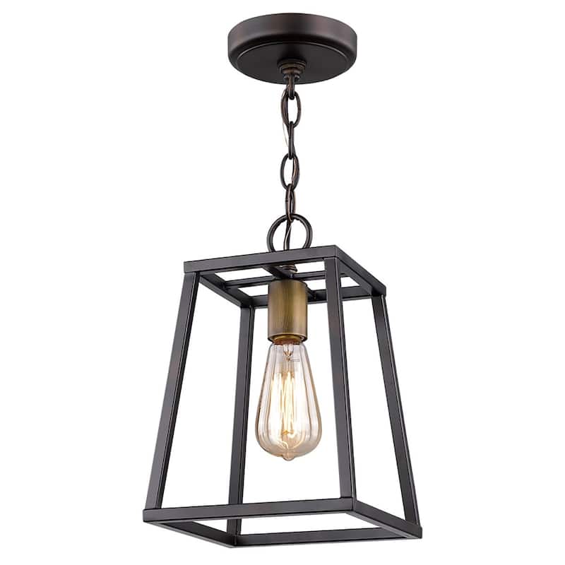 HomeRoots Antique Bronze Metal Tapered Hanging Light - 8' X '12.25' X '8