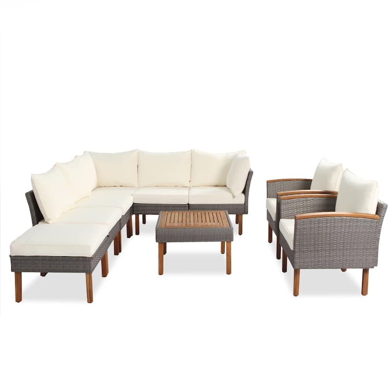 9-Piece Patio Rattan Furniture Set