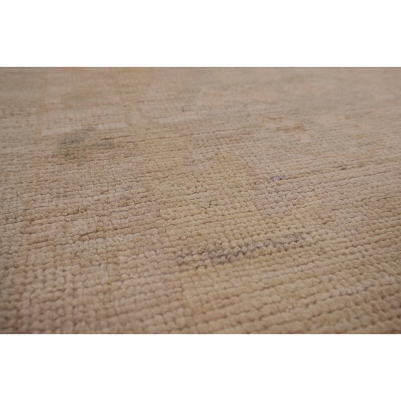 Vegetable Dye Oushak Area Rug Handmade Floral Wool Carpet - 9'2" x 12'2"