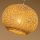 preview thumbnail 2 of 12, 1-Light 75" Arc Floor Lamp with Hand-woven Bamboo Shade