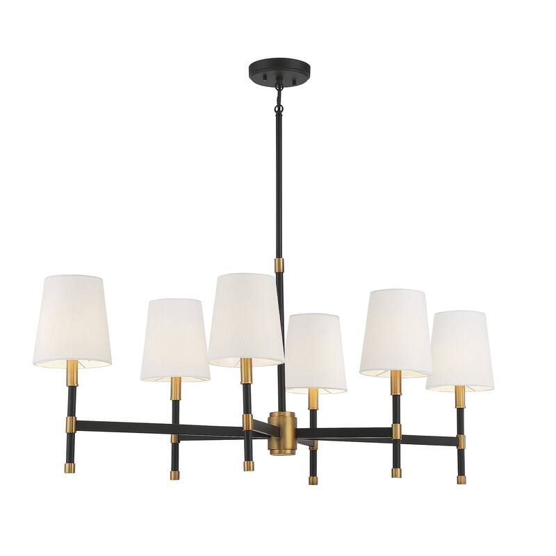 Savoy House Brody 6-Light Linear Chandelier - Black/Brass